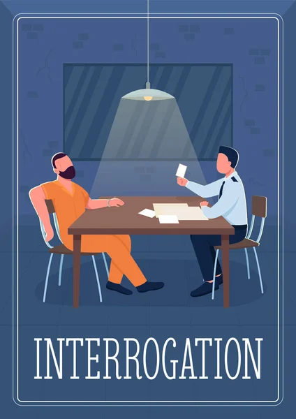 Poster Interrogatoire Modèle Vectoriel Plat — Image vectorielle