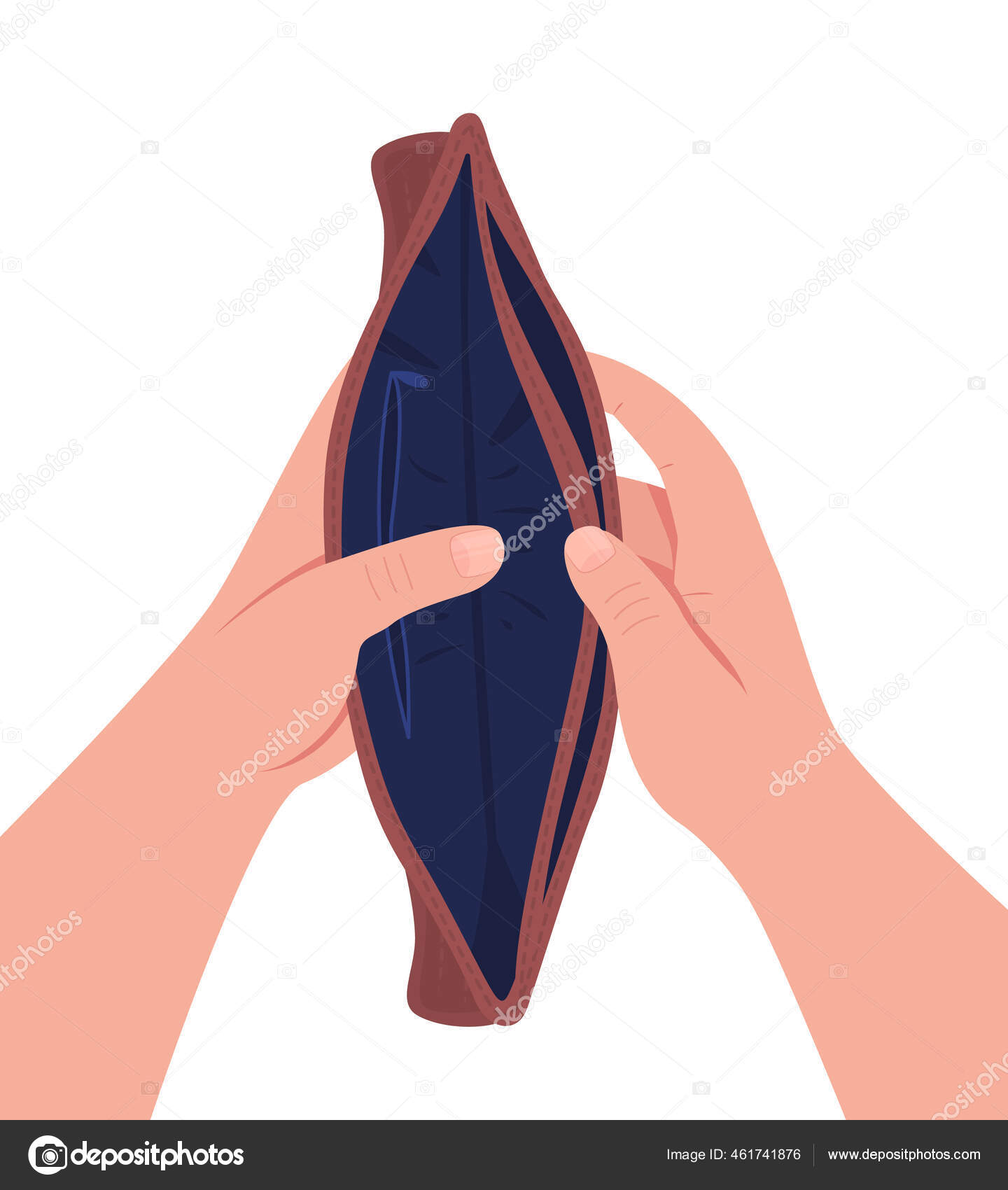 Tomme Lommeboksflate Konseptvektorillustrasjon Økonomisk Nedgang  Arbeidsløshet Ikke Noe Budsjett Hvite stockvektor © TheImg #461741876, image size:1440x1700