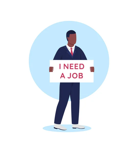Ilustrace Vektoru Nezaměstnaných Ploch Manažer Bez Práce Problém Zaměstnáním Africký — Stockový vektor