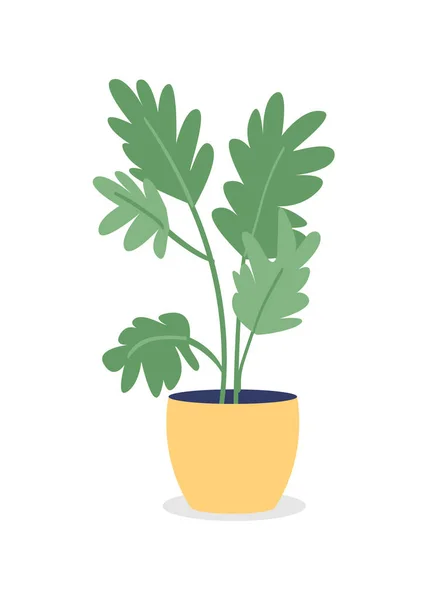 Planta Casa Para Dormitorio Semi Plana Vector Color Objeto Jardinería — Vector de stock