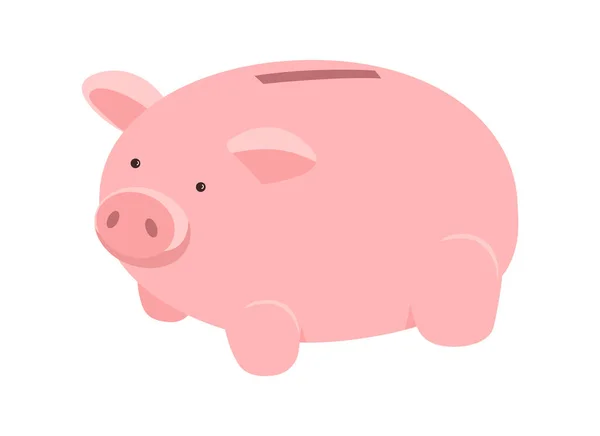 Porc Pentru Economisirea Banilor Obiect Vectorial Semi Plat Culoare Piggy — Vector de stoc