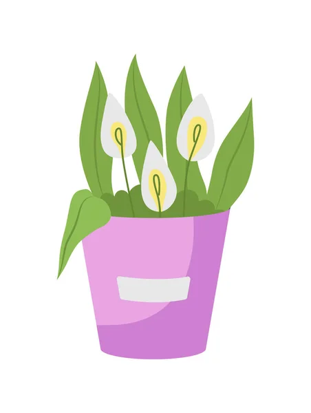 Calla Lilies Flower Arrangement Semi Flat Color Vector Object Innocence — Διανυσματικό Αρχείο