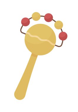 Bebek oyuncak yarı düz renk vektör nesnesi. Tam boy beyaz. Kavrama refleksi öğreniyorum. Çocuk gelişimi için oyuncak grafik tasarım ve animasyon için modern çizgi film stili çizimi