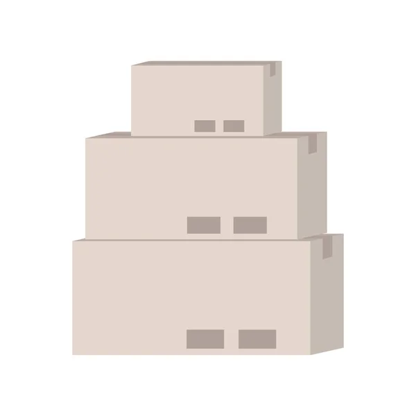Cardboard Boxes Delivery Semi Flat Color Vector Object Full Sized — Stockvector