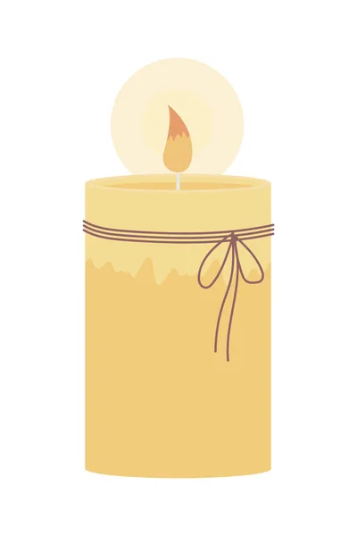 Burning Candle Semi Flat Color Vector Object Full Sized Item — Stock Vector