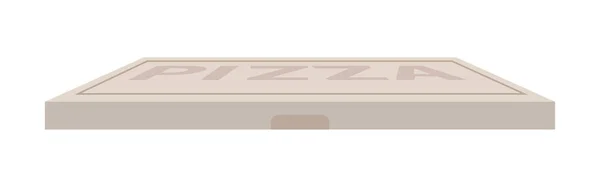 比萨盒半平色矢量对象 全尺寸的白色项目 意大利菜热餐纸板包装隔离现代卡通风格图解 用于平面设计和动画制作 — 图库矢量图片