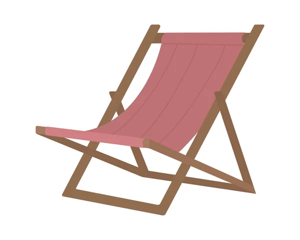 Beach Chair Relaxing Semi Flat Color Vector Object Full Sized — Stock Vector