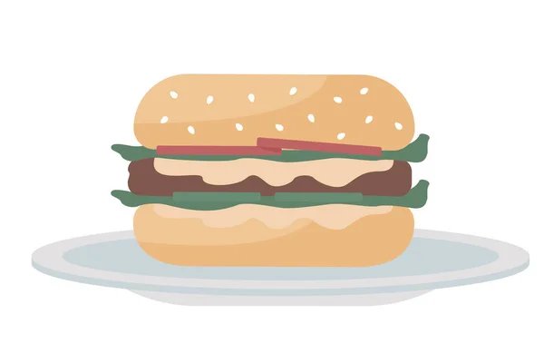 햄버거 흰색으로 품목이다 파티에 햄버거바도 패스트 버거는 그래픽 디자인 애니메이션을 — 스톡 벡터