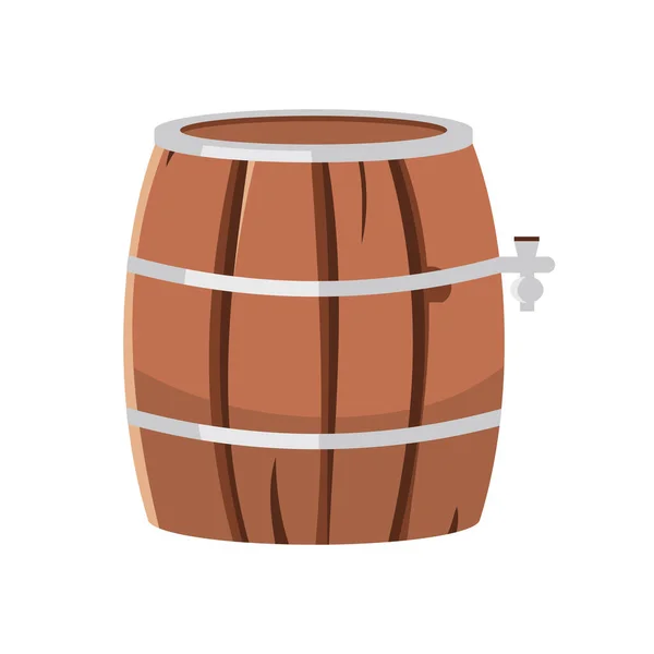 Oktoberfest Beer Barrel Semi Flat Color Vector Object Full Sized — Stock Vector