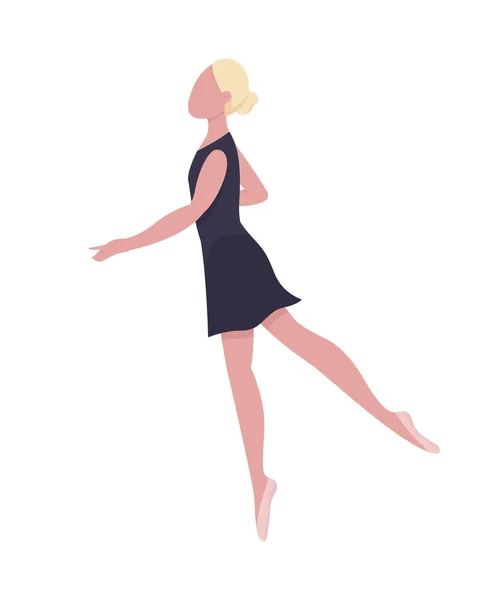 Dançarina Balé Feminino Personagem Vetor Cor Semi Plana Figura Posando — Vetor de Stock