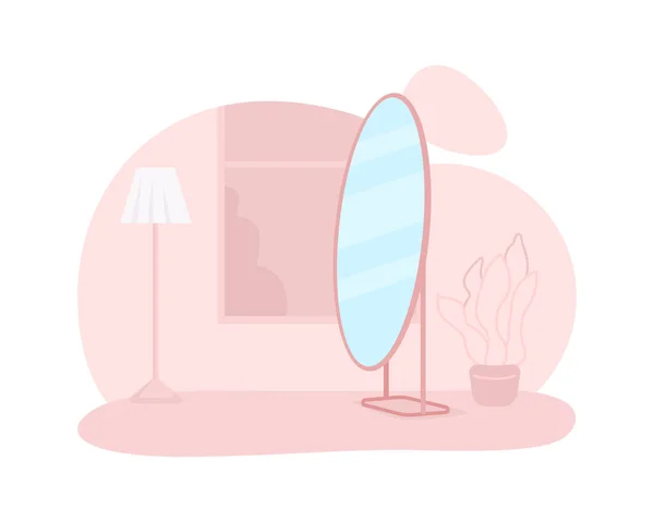 Ayna Vektör Izole Edilmiş Daire Odası Çağdaş Alanı Oturma Odasında — Stok Vektör