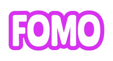 FOMO kalın mor ana hatlı cta çıkartması. Kaçırma korkusu. Olay uydurma. Satış aciliyeti. Özel erişim hakkı. Gelişmelerden haberdar ol. Oyuncu baloncuk metni. Dijital kelime. Magenta deyimi. Web tasarımı. Kullanılan çiftlik yazı tipi