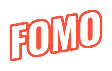 FOMO modern kalın hatlı web ögesi. Kaçırma korkusu. Olay uydurma. Satış aciliyeti. Özel erişim hakkı. Gelişmelerden haberdar ol. Kırmızı hatlı eğimli metin tasarımı. Açılı tipografi, UI UX. Oswald yazı tipi kullanıldı