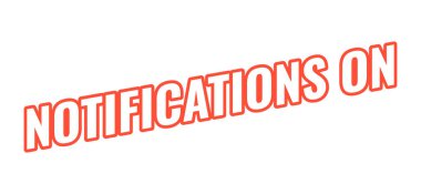 Modern kalın hatlı web ögesi bildirimleri. Alarm güncellemesi. Yeni içerik hatırlatıcı. Anında bildir. Kırmızı hatlı eğimli metin tasarımı. Açılı tipografi, UI UX. Oswald yazı tipi kullanıldı