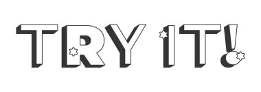 Siyah beyaz seçenekler. Üç boyutlu metin. Özelleştirilebilir ayarlar. Tercihleri ayarla. Yapılandırma aracı. Kullanıcı kontrolü. Özetlenmiş mektuplar. Eğlenceli tipografi. Yıldız aksanlı blok tipi. Kullanılan Montserrat yazı tipi