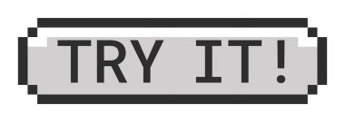 Monokrom piksel sanat düğmesini dene. Deneme işlevi. Kullanıcı etkileşimi. Test aracı. Önizleme modu. Demo özelliği. Gri tonlu eski UI. 8 bitlik bir tomografi. Pikselleştirilmiş 16bit web etiketi. Kullanılan Roboto Mono yazı tipi