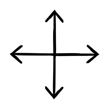 Criss çapraz ok elle çizilmiş grafik elementi. Çapraz ikon dik açıda kesişiyor. Yol seçenekleri. Karalama yönü. Asgari siyah işaret. Mürekkep el yazması sembolü. Scribble illüstrasyonu