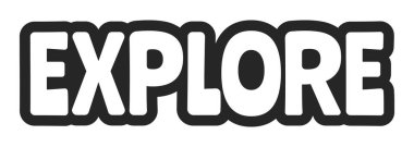 Eylem çıkartmasına yapılan cesur özet çağrısını inceleyin. Keşif özelliği. Tarama işlevselliği. Site keşfi. Seyrüsefer. Siyah beyaz metin. Kabarcık harfleri. Oyuncu tasarım kelimesi. Kullanılan çiftlik yazı tipi