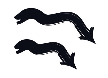 Dalgalı oklar kalın ve çarpıcı bir elementi işaret ediyor. Dalgalar aşağı doğru kıvrılıyor. Organik gerileme. Etkileyici grunge işaretleyici işaretler. Kabataslak bir yön. Vektör illüstrasyonu