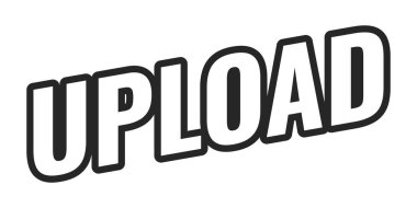 Web düğmesini koyu siyah bir hatla yükle. Dosyayı gönder. İçeriği gönder. Kullanıcı paylaşımı. Belge, ortam aktarım aracı. Minimum büyük harf metni. Beyaz dolgulu açılı harfler. UI UX. Oswald yazı tipi kullanıldı