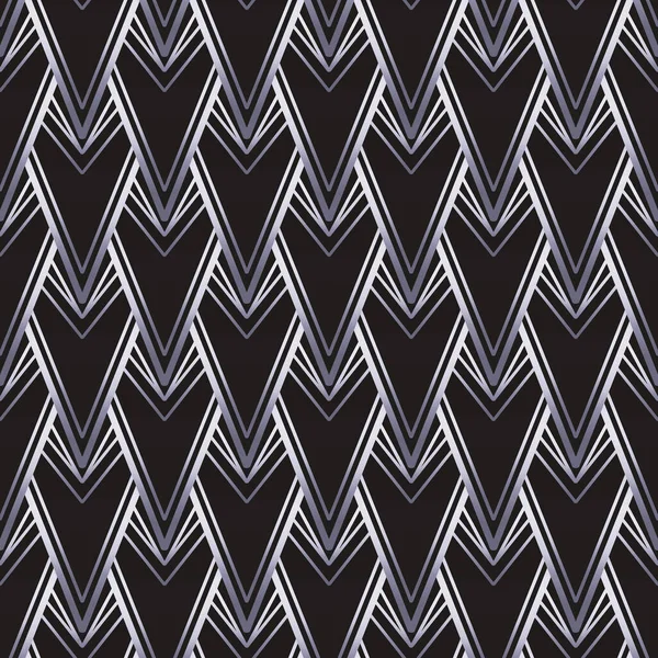 Art deco style geometric seamless pattern in black and silver. Vector illustration. Roaring 1920 design. Jazz era inspired. Vintage Fabric, textile, wrapping paper, wallpaper. — Stock Vector