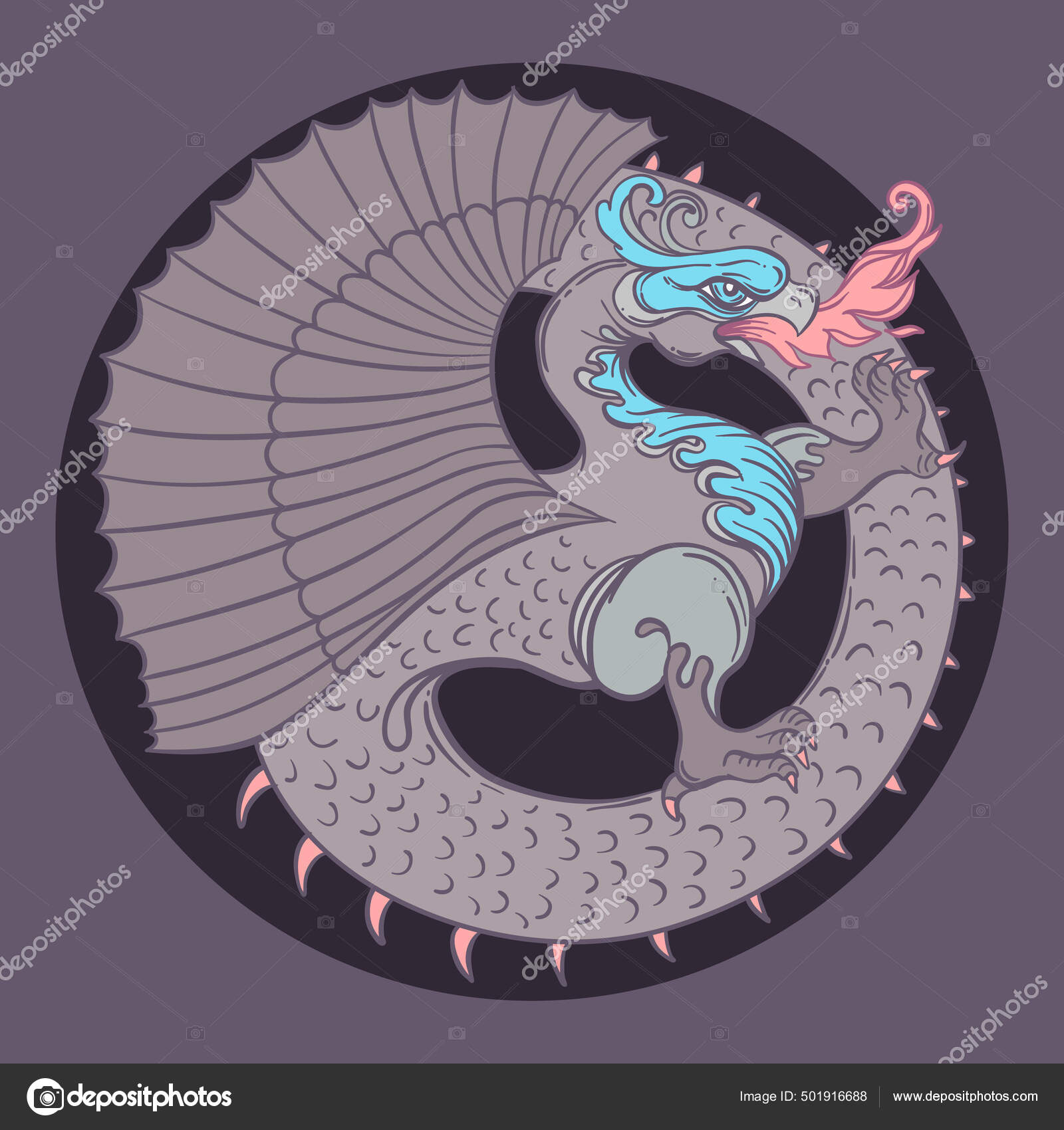 Ouroboros. Serpent ou dragon mangeant sa propre queue. Symbole ancien du cycle éternel de vie