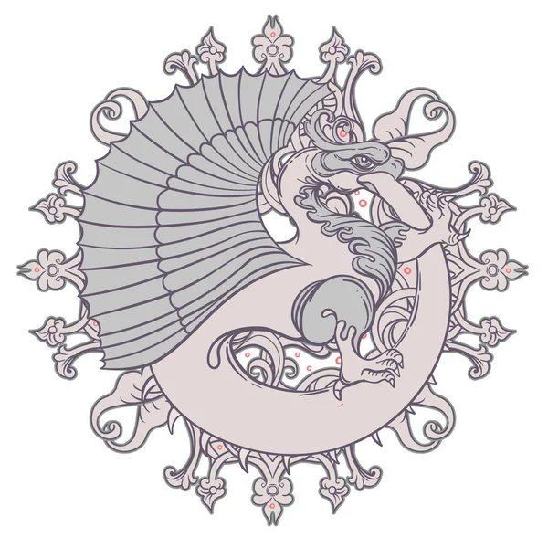 Ouroboros. Orm eller drake äter sin egen svans. Forntida symbol för evigt kretslopp av liv, död och återfödelse. Ormtatuering vektor illustration — Stock vektor