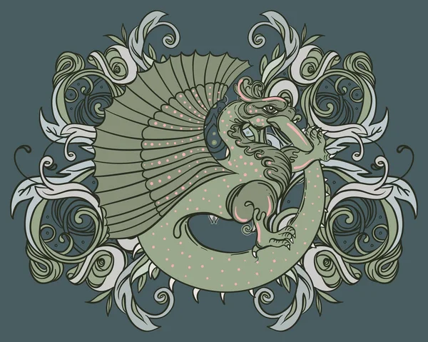 Ouroboros. Serpiente o dragón comiéndose su propia cola. Antiguo símbolo del ciclo eterno de vida, muerte y renacimiento. Serpiente tatuaje vector ilustración — Archivo Imágenes Vectoriales