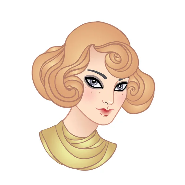 Ilustración Art Deco vintage de flapper girl. Personaje de fiesta retro en estilo 1920. Diseño vectorial para evento de glamour. — Vector de stock