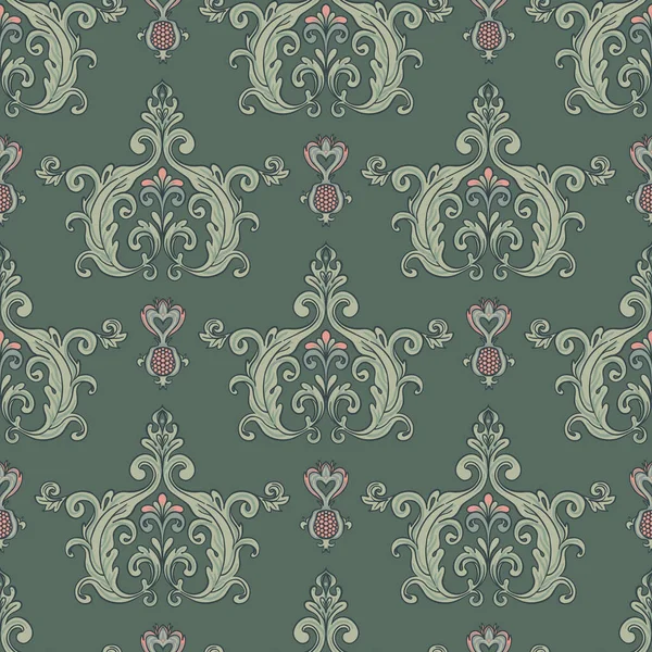 Floral vintage seamless pattern for retro wallpapers. Enchanted Vintage Flowers. Arts and Crafts movement inspired. Design in William Morris style — Stock Vector