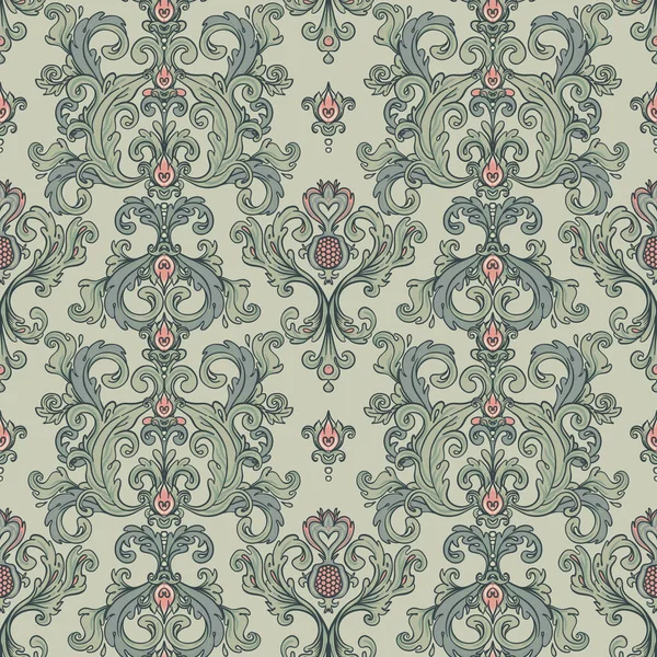 Floral vintage seamless pattern for retro wallpapers. Enchanted Vintage Flowers. Arts and Crafts movement inspired. Design in William Morris style — Stock Vector