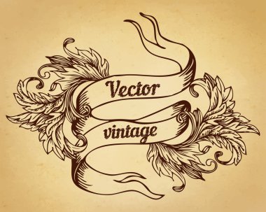 Vintage tarzı tasarım öğeleri, şerit