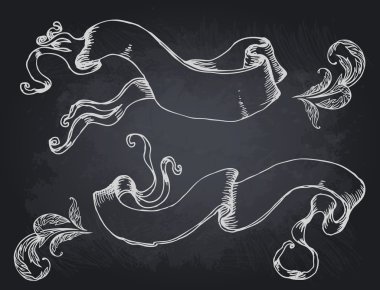 Vintage tarzı tasarım öğeleri, şeritler