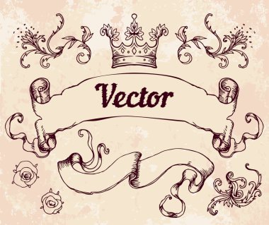 Vintage tarzı tasarım öğeleri