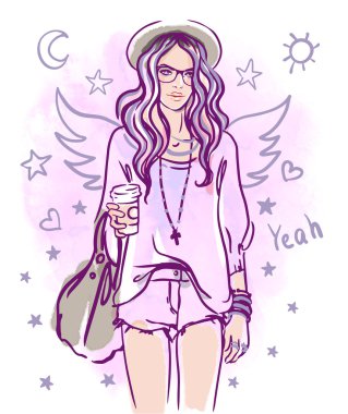 Urban street style: hipster girl