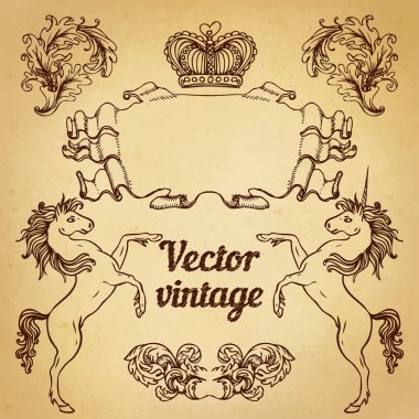 Vintage tarzı tasarım öğeleri