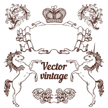 Vintage tarzı tasarım öğeleri