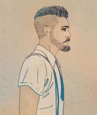 Şık moda portre adam sakallı