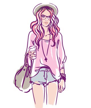 Urban street style: hipster girl
