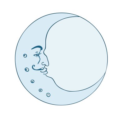 Ay. Vintage gravür tarzı.