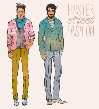 Hippi moda trendy erkek.