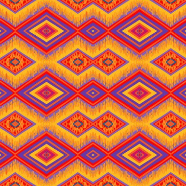 retro renkleri etnik zikzak desen