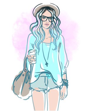 Urban street style: hipster girl