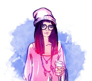 Urban street style: hipster girl