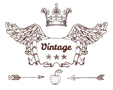 Vintage tarzı tasarım öğeleri