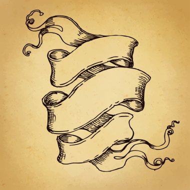 Vintage tarzı tasarım öğesi, şerit