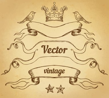 Vintage tarzı tasarım öğeleri