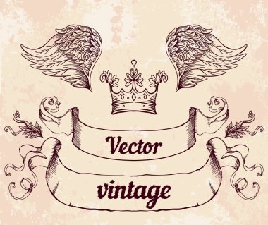 Vintage tarzı tasarım öğeleri