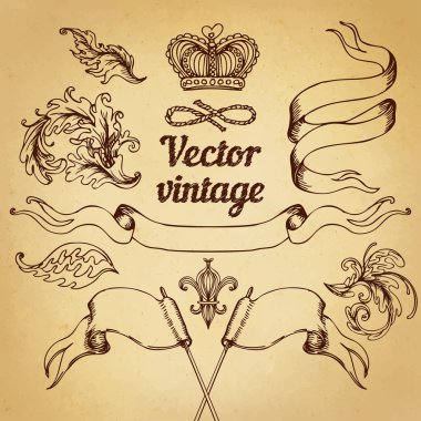 Vintage tarzı tasarım öğeleri