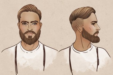 Şık moda portre adam sakallı